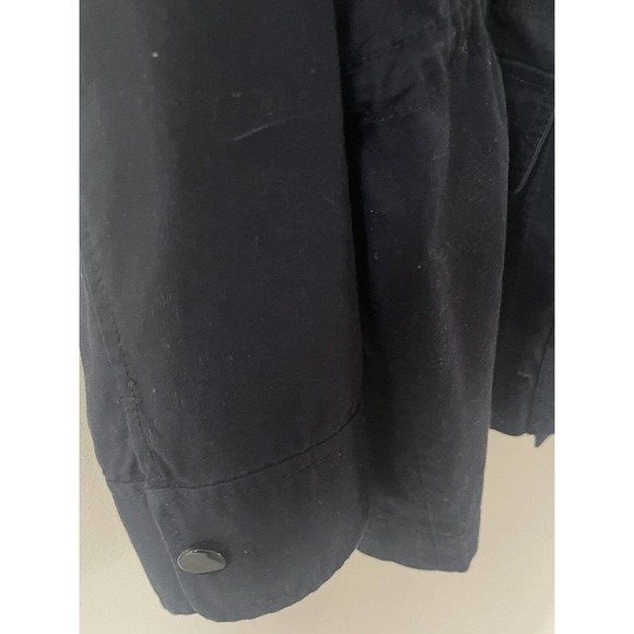 Kate Spade Broome Street Womens Ruffle Utility Military Jacket Navy Blue Button - Picture 5 of 14